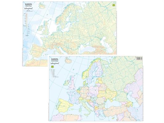 Cartina geografica A3 Europa muta plastificata