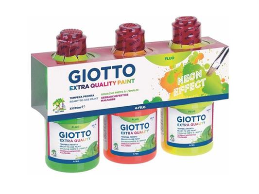 Tempere Fluo 250ml Giotto 3pz. Assortiti 