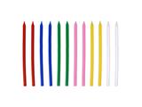 Candele per festa 14cm 12pz assortiti