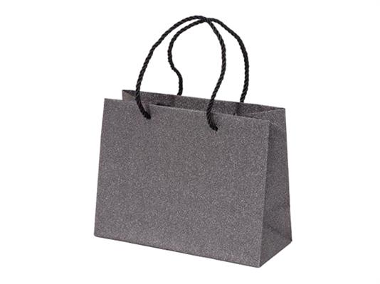 Shopper glitter bags black 23x10x18 10pz.