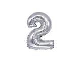 Palloncino Mylar numero 2 argento 40cm