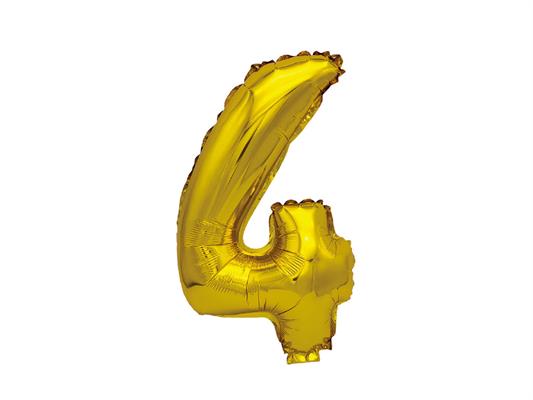 Palloncino Mylar numero 4 oro 40cm