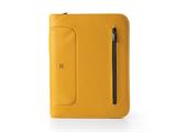 Portablocco A4 gate ecopelle con zip - Giallo