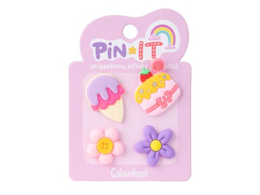 Set Pin It 4pz. - Ice cream & flowers