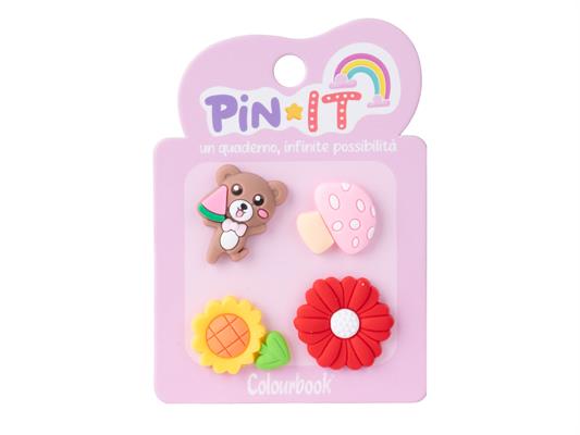 Set Pin It 4pz. - Flowers and bears