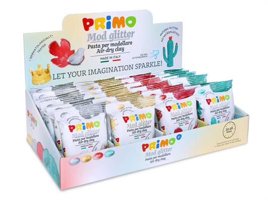 Primo pasta per modellare glitter 24pz - Assortiti